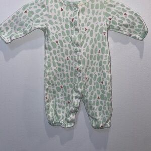 3/$15 Carter’s Green and White Cheetah Print with Hearts Baby Onesie